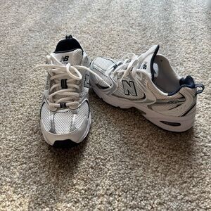 New Balance white and natural indigo 530 Sneakers